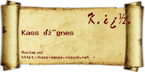 Kass Ágnes névjegykártya