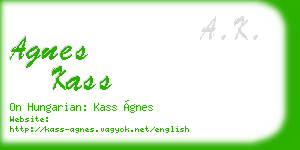 agnes kass business card